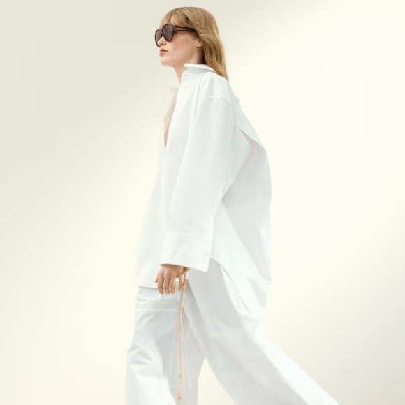 H&M STUDIO COLLECTION STITCHING DETAIL POPLIN SHIRT - Picture 4 of 7